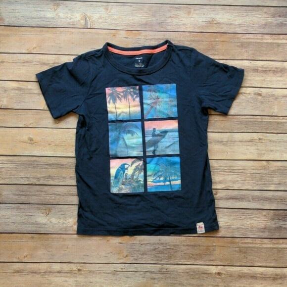 Carter's Blue Short-Sleeve T-shirt ( Tropical /Beach / Surf Theme) Size 7 - Picture 1 of 4